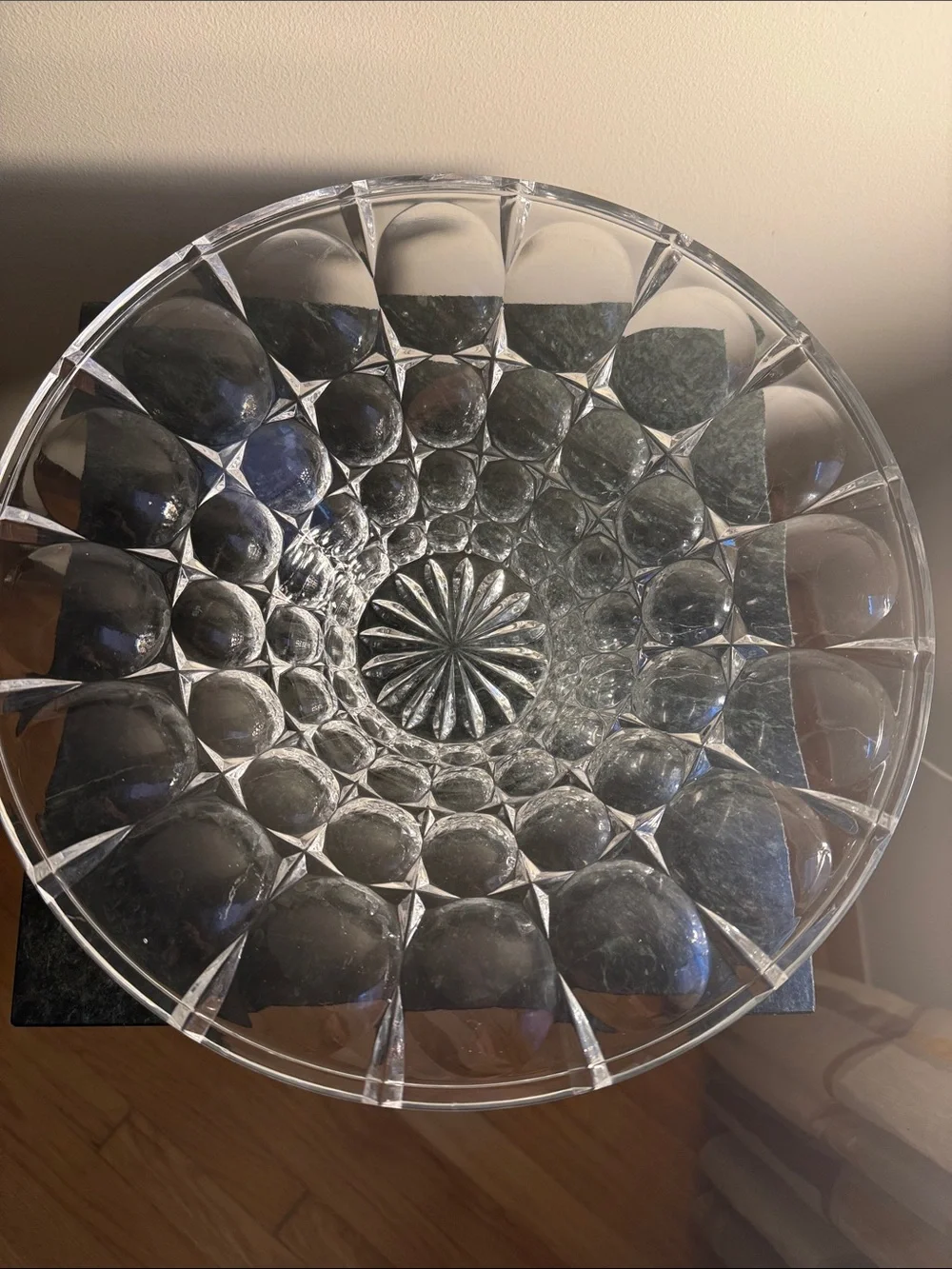 Clear Glass Decorative Bowl - Transparent Home Dining Centerpiece